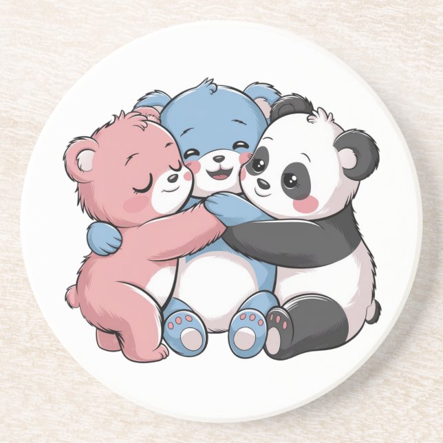 Porta-copos Ursos de Teddy Bonitos com Panda (Frente)