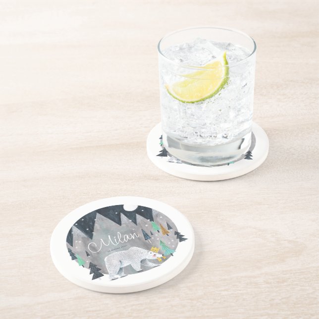 Porta-copos Ursos Montanhas de inverno Lua (Lateral)