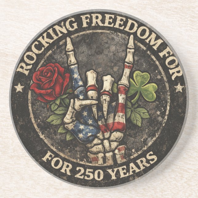 Porta-copos USA 250 Years Rocking Freedom Patriotic Skeleton H (Frente)