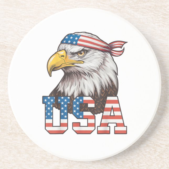 Porta-copos USA American Flag Men Women Kids Bald Eagle Patrio (Frente)