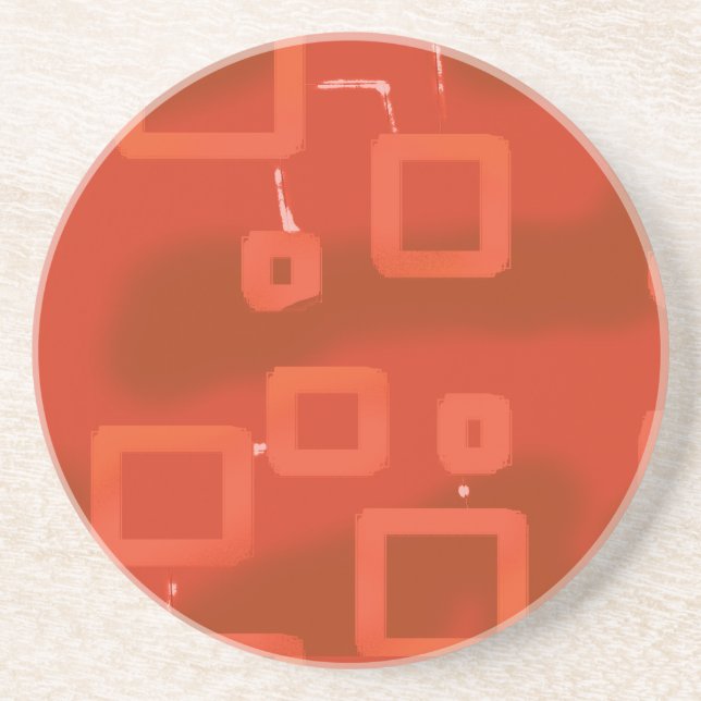 Porta-copos Valentine's Day Red Whimsical Geometric Abstract (Frente)