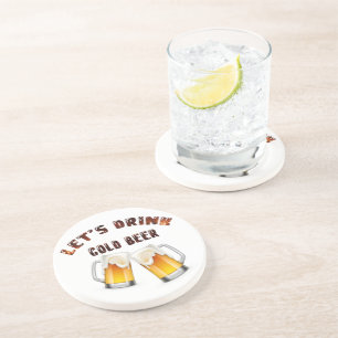 Porta-copos vamos de cerveja ouro