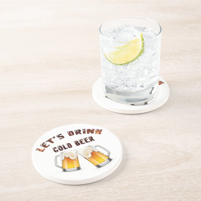 Porta-copos vamos de cerveja ouro (Lateral)