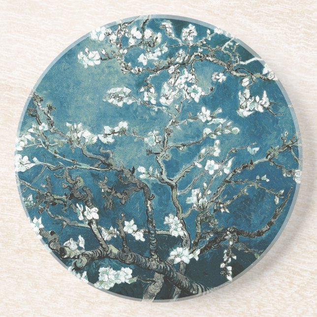 Porta-copos Van Gogh Almond Blossoms : Teal Escuro (Frente)