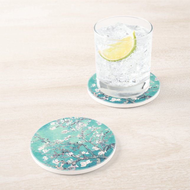 Porta-copos Van Gogh Almond Blossoms Turquoise (Lateral)