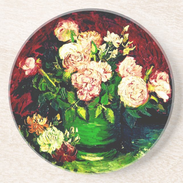Porta-copos Van Gogh Peonies e Rosas (Frente)