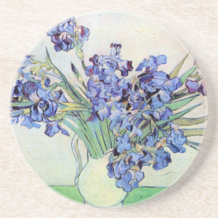 Porta-copos Van Gogh Vase com irrises, Vintage Floral Fine Art