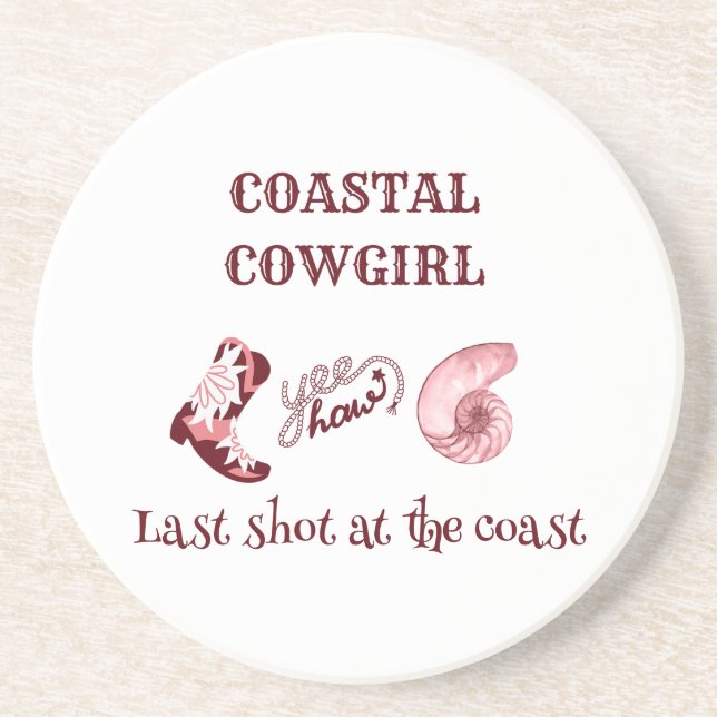 Porta-copos vaqueira costeira rosa (Frente)