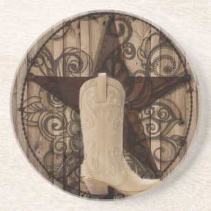 Porta-copos Vaqueira solitária de madeira do país ocidental 