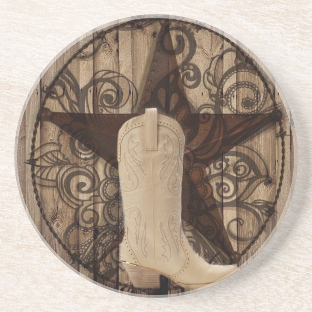 Porta-copos Vaqueira solitária de madeira do país ocidental da (Frente)