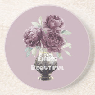 Porta-copos Vaso de Flores Roxas Bonitas