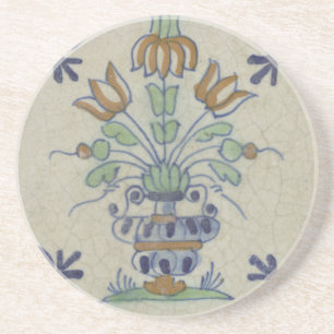 Porta-copos Vaso de Tulipa Holandesa em Azulejo Delft Antigo: