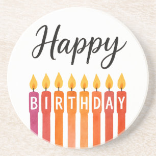 Porta-copos Vela Colorida de Aniversário - Parabéns