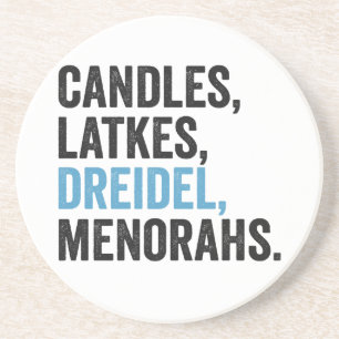 Porta-copos Velas Latkes Dreidel Menorahs Divertido Hanukkah J