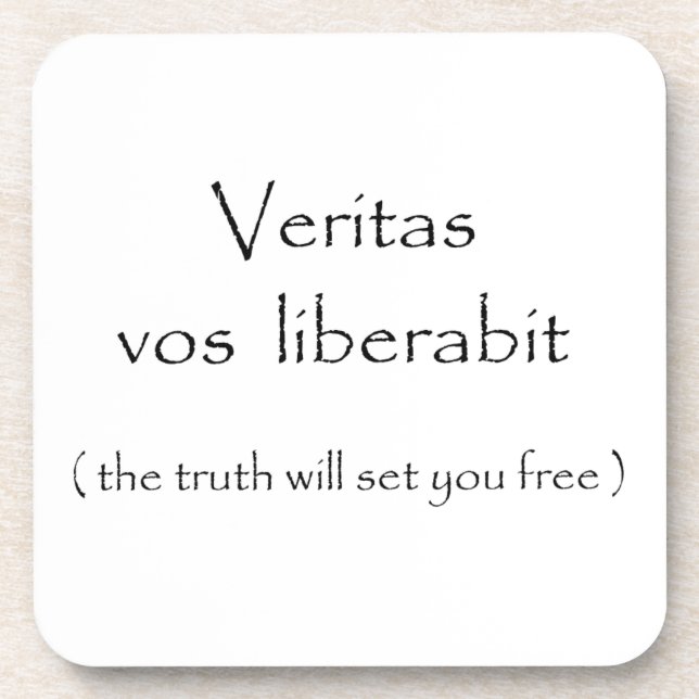 Porta copos Veritas vos liberabit-cork (Frente)