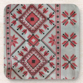 Porta copos vermelha e preta decorativa