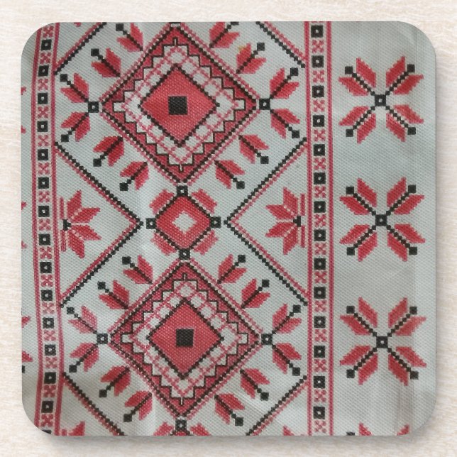 Porta copos vermelha e preta decorativa (Frente)