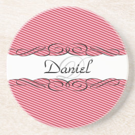 Porta-copos Vermelho e branco com monograma