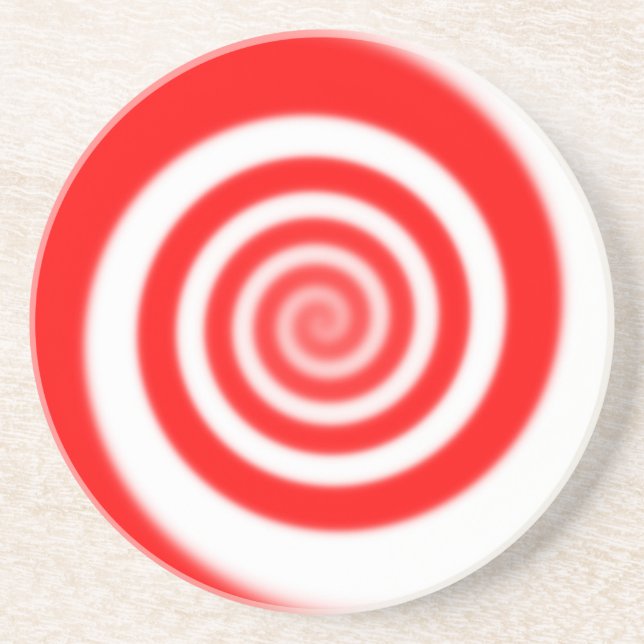 Porta-copos Vermelho e Branco Pepperminto Candy Swirl (Frente)