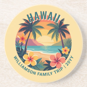 Porta-copos Viagem de Família Férias Tropicais Havaí Retrô Per