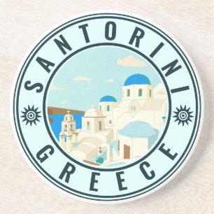 Porta-copos Viagens vintage da ilha Grécia Santorini Souvenir