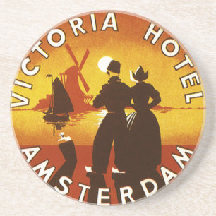 Porta-copos viagens vintage, Hotel Victoria, Amsterdã, Holand
