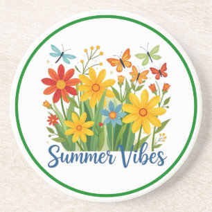 Porta-copos Vibrações de Verão Floral com Borboletas-64534