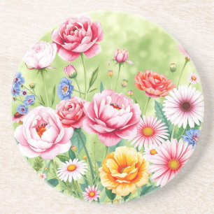 Porta-copos Vibrant Garden Watercolor com Rosas