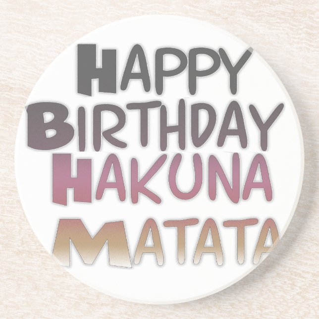 Porta-copos Vibrante Feliz Aniversário Hakuna Matata Design (Frente)