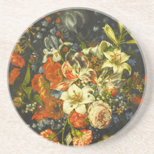 Porta-copos Vida Estática com Flores e Frutas