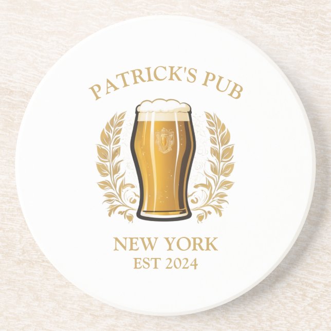 Porta-copos Vidro de Cerveja de Sinal de Pub Personalizado com (Frente)