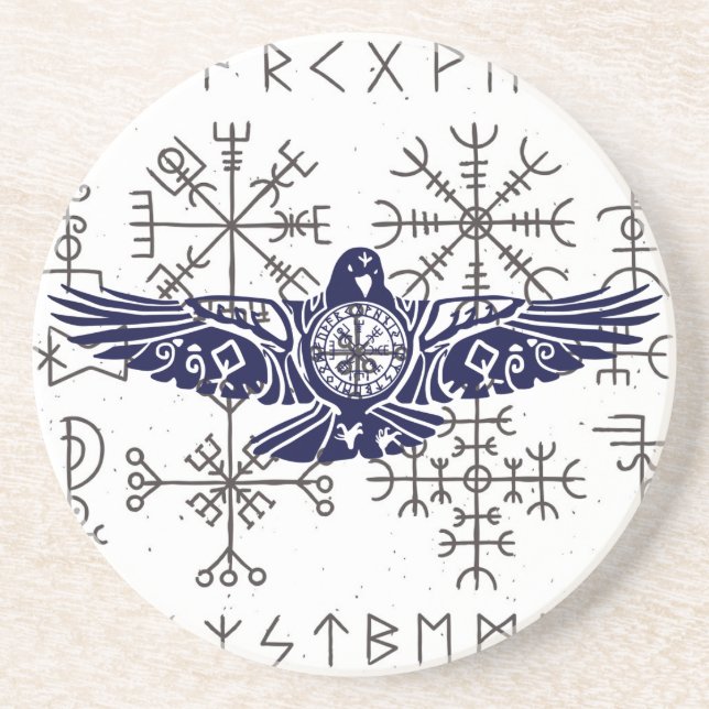 Porta-copos Viking Rune Raven  (Frente)