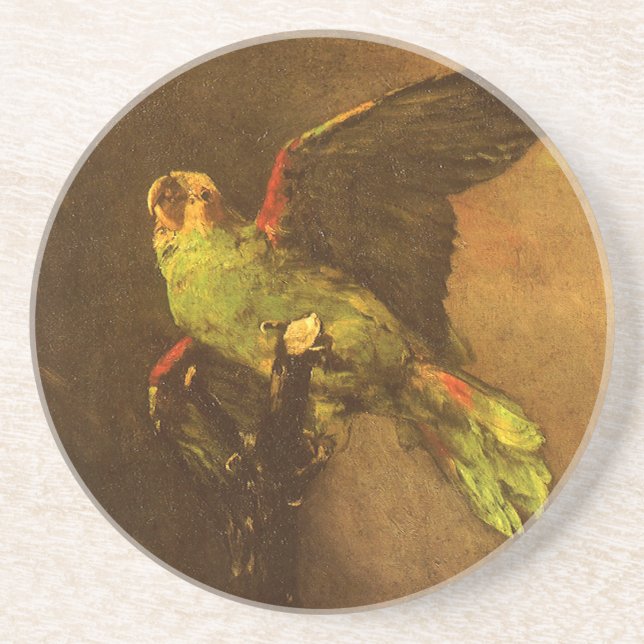 Porta-copos Vincent van Gogh - Ainda vive com papagaio verde (Frente)