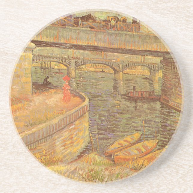 Porta-copos Vincent van Gogh Bridges na Seine Asnieres (Frente)