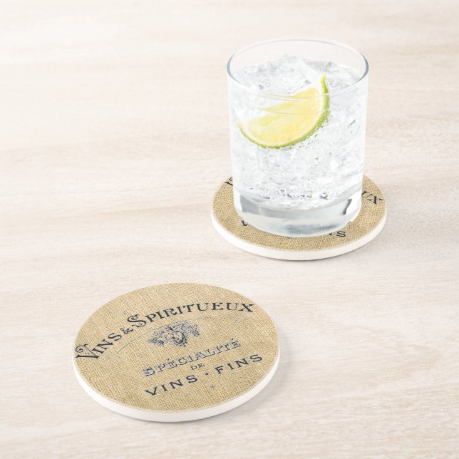 Porta-copos Vinho francês no colo (Lateral)