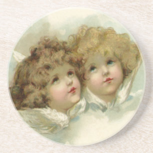 Porta-copos Vintage Christmas, Victorian Angels in the Clouds