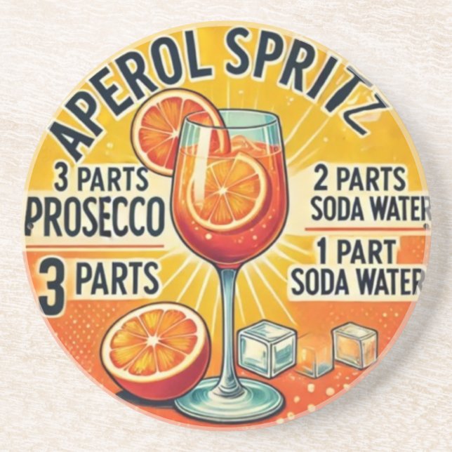 Porta-copos Vintage cocktail Aperol Spritz  (Frente)