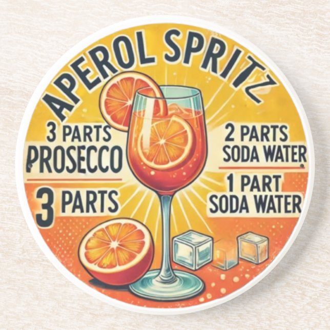Porta-copos Vintage cocktail Aperol Spritz  (Frente)