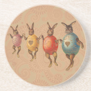 Porta-copos Vintage Easter Bunnies dança com fantasias de ovo