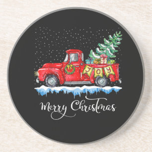 Porta-copos Vintage Felry Christmas Red Truck Old Fashiked Ch
