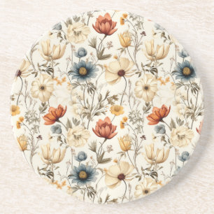 Porta-copos Vintage Flor Seca Navy Terracota