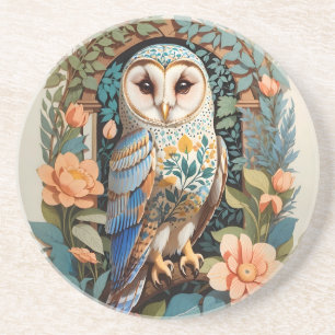 Porta-copos Vintage Floral Patterted Barn Owl