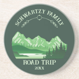 Porta-copos Vintage Green Mountain Lake Sunset