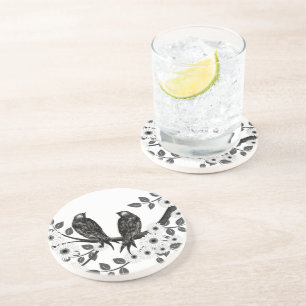 Porta-copos Vintage Love Birds Portas copos