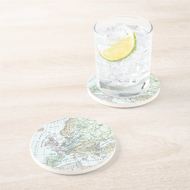 Porta-copos Vintage Map of Europe (1899) (Lateral)