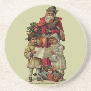 Porta-copos Vintage Papais noeis Música de Natal