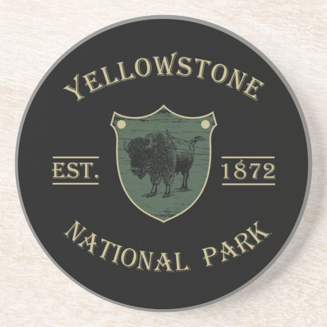 Porta-copos Vintage Parque Nacional de Yellowstone (Frente)