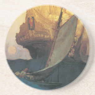 Porta-copos Vintage Pirate, Ataque em um Galeão por Howard Py