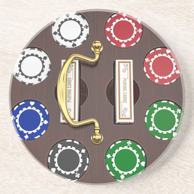 Porta-copos Vintage Poker Chip Carousel (Frente)