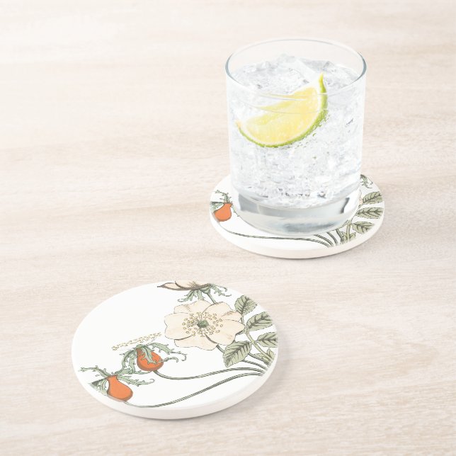 Porta-copos Vintage Poppy Flowers (Lateral)